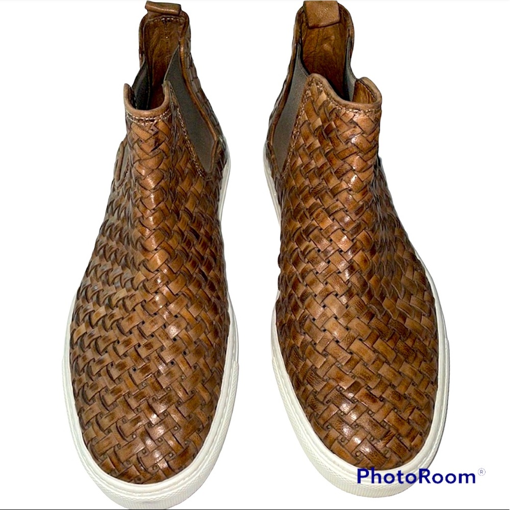 ERNESTO DOLANI woman’s leather woven ankle boot, size 38 EU, never worn